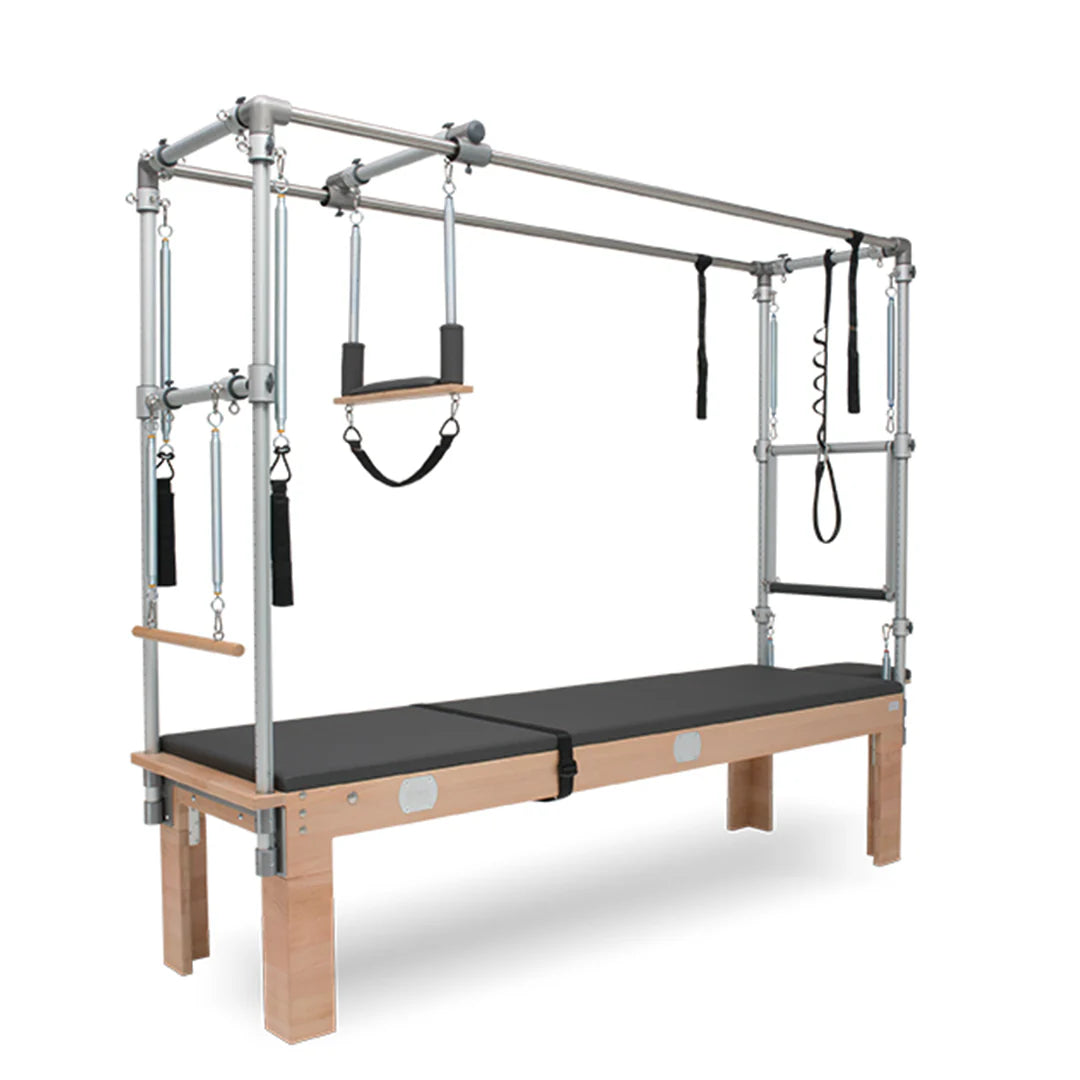 Close-up of Cadillac Trapeze Table showing F2-ready ports and trapeze frame.