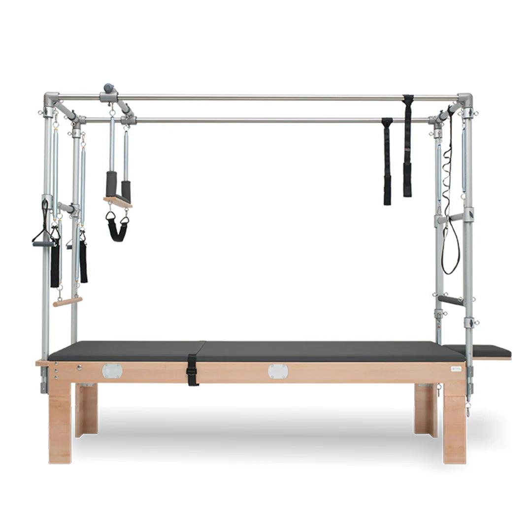 Close-up of Cadillac Trapeze Table showing F2-ready ports and trapeze frame