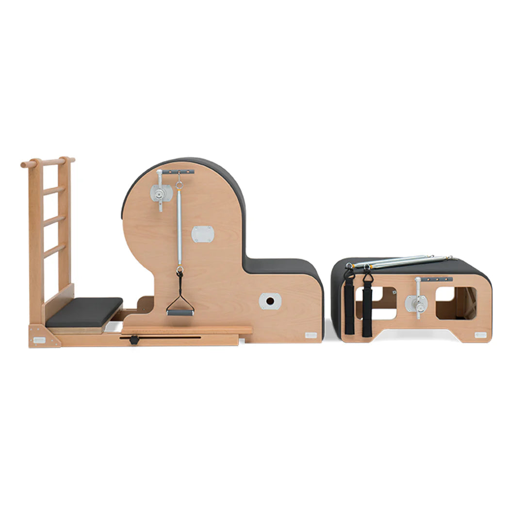BASI Systems Arm Chair Barrel Set with ladder, saddle, and chair box for advanced Pilates training