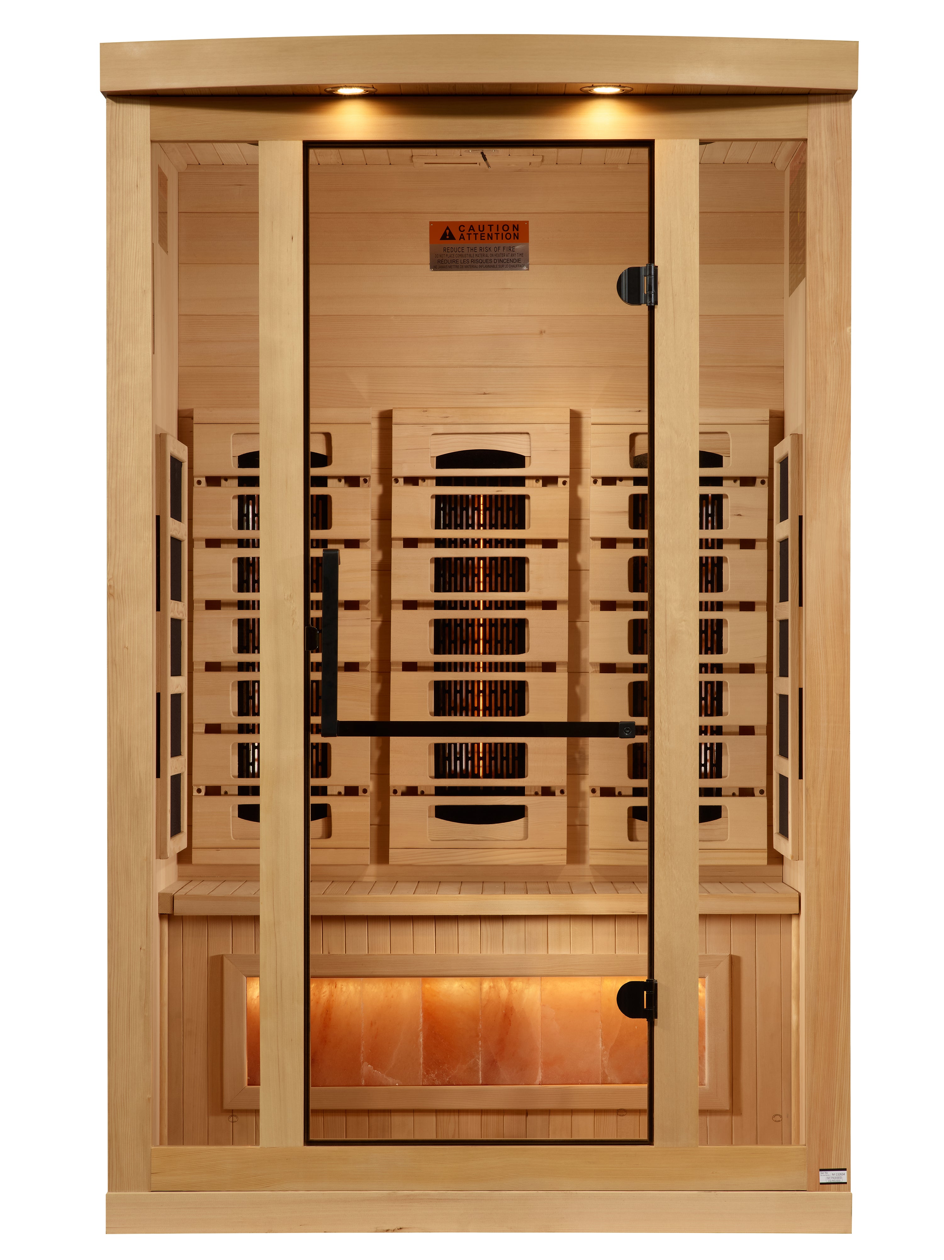 Golden Designs 2-Person Full Spectrum PureTech™ Near Zero (Under 3MG) EMF FAR Infrared Sauna with Himalayan Salt Bar