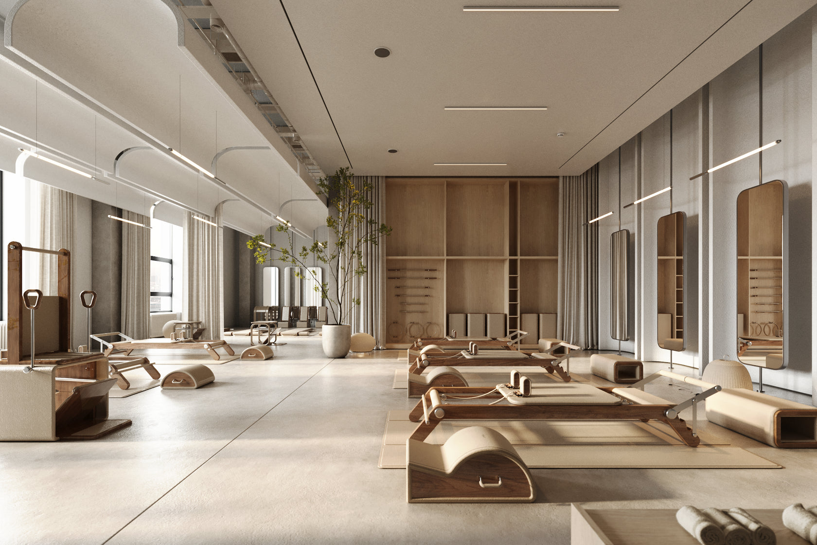 The PENT. PX35™ Pilates Arc Spine Corrector, designed with premium wood and luxurious leather-like padding, offering a refined solution for enhancing posture and flexibility.