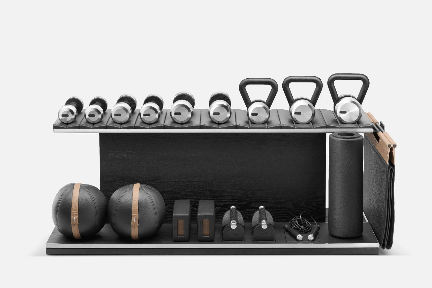Stylish and premium PENT. ANA™ COMBO set with gym balls, kettlebells, and exercise gear.