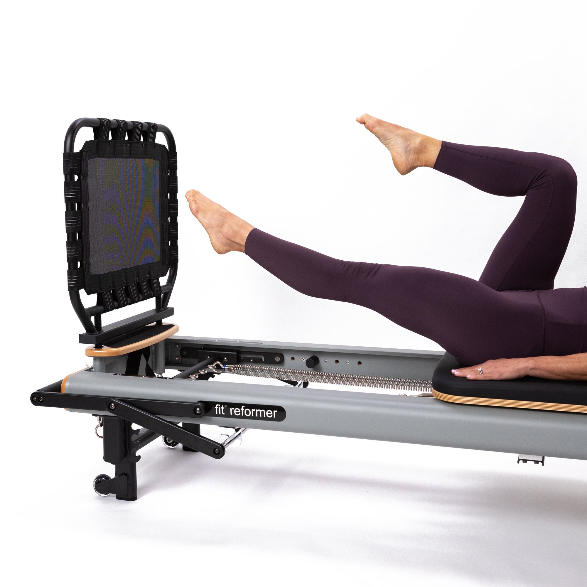 fit Reformer with Rebounder Jump Board in use