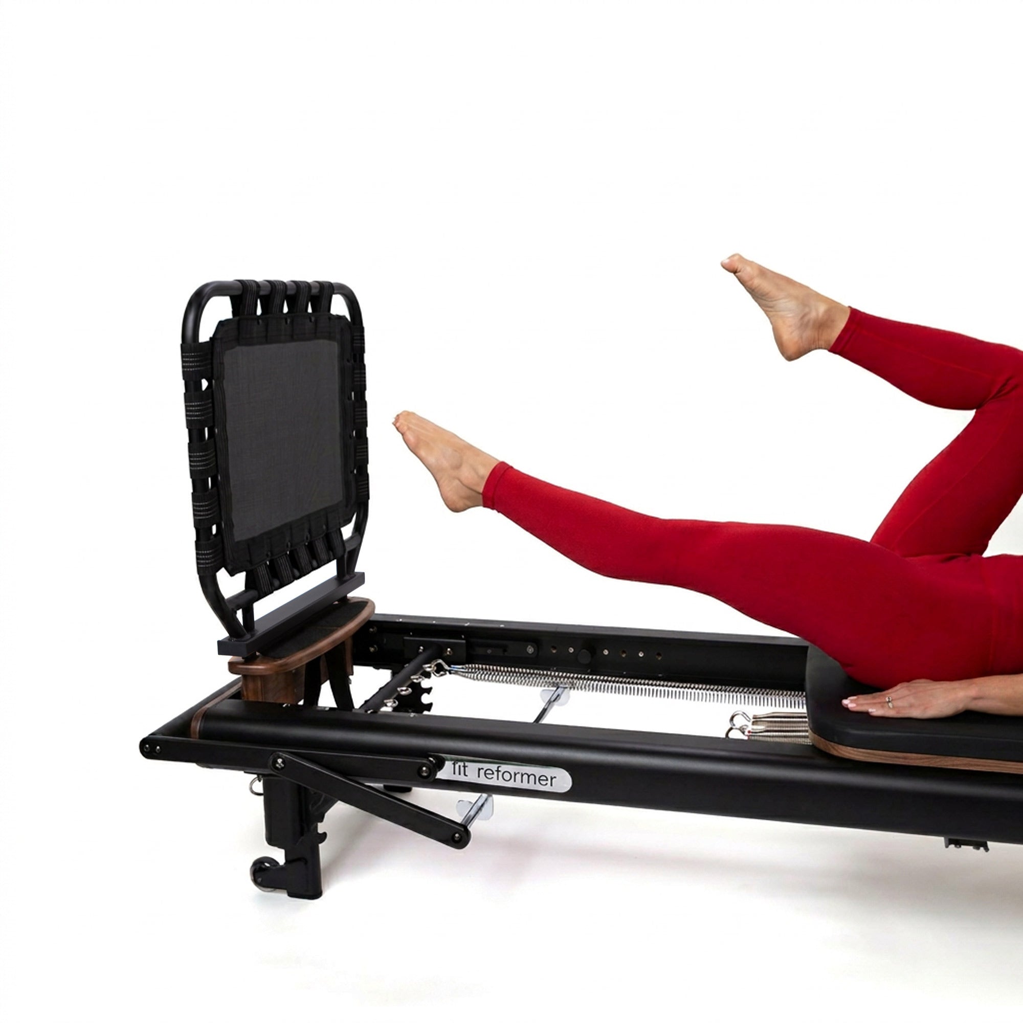 fit Reformer with Rebounder Jump Board, black and walnut