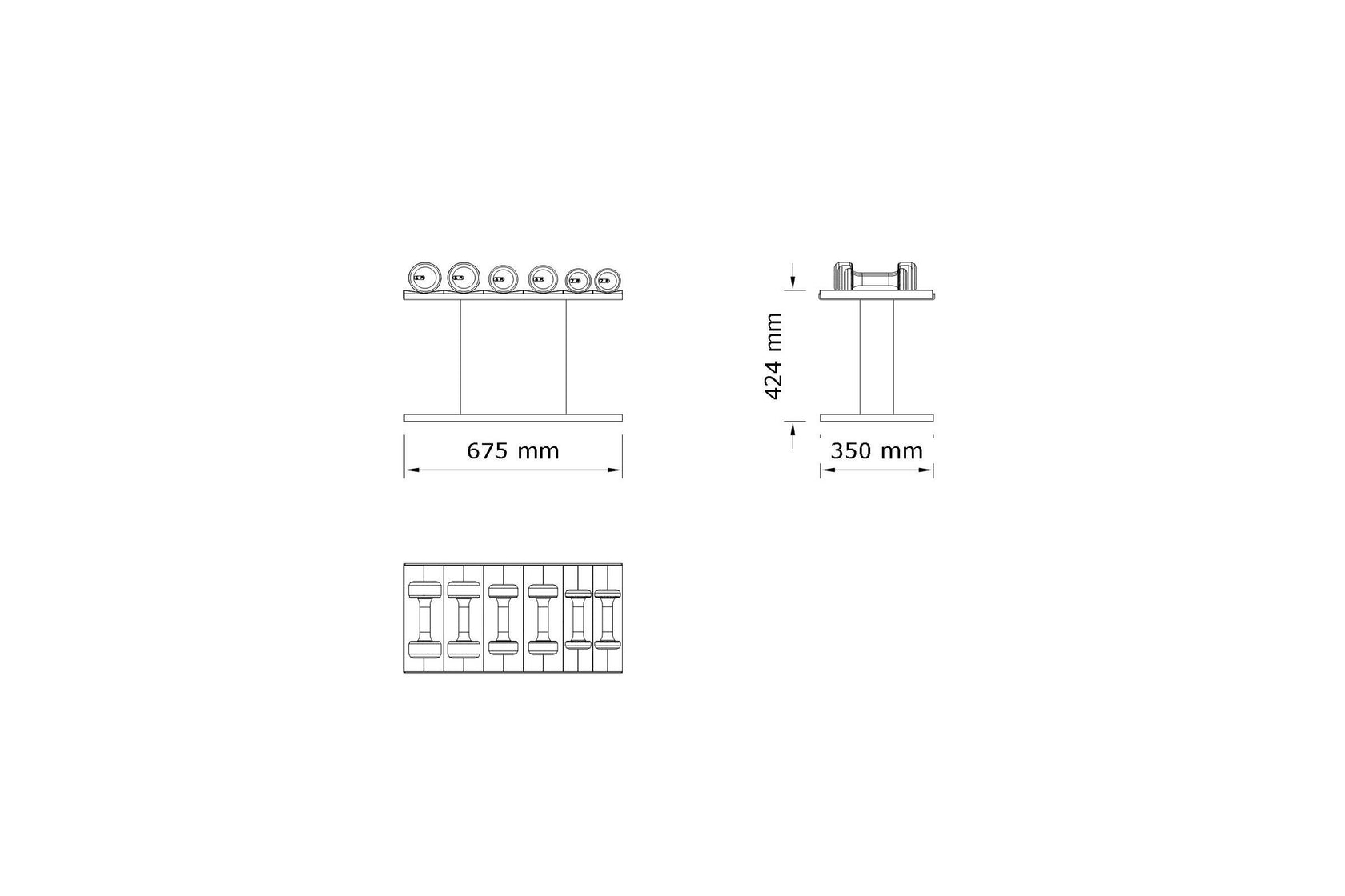 PENT. COLMIA™ ULTRA LIGHT - Dumbbells With Horizontal Rack