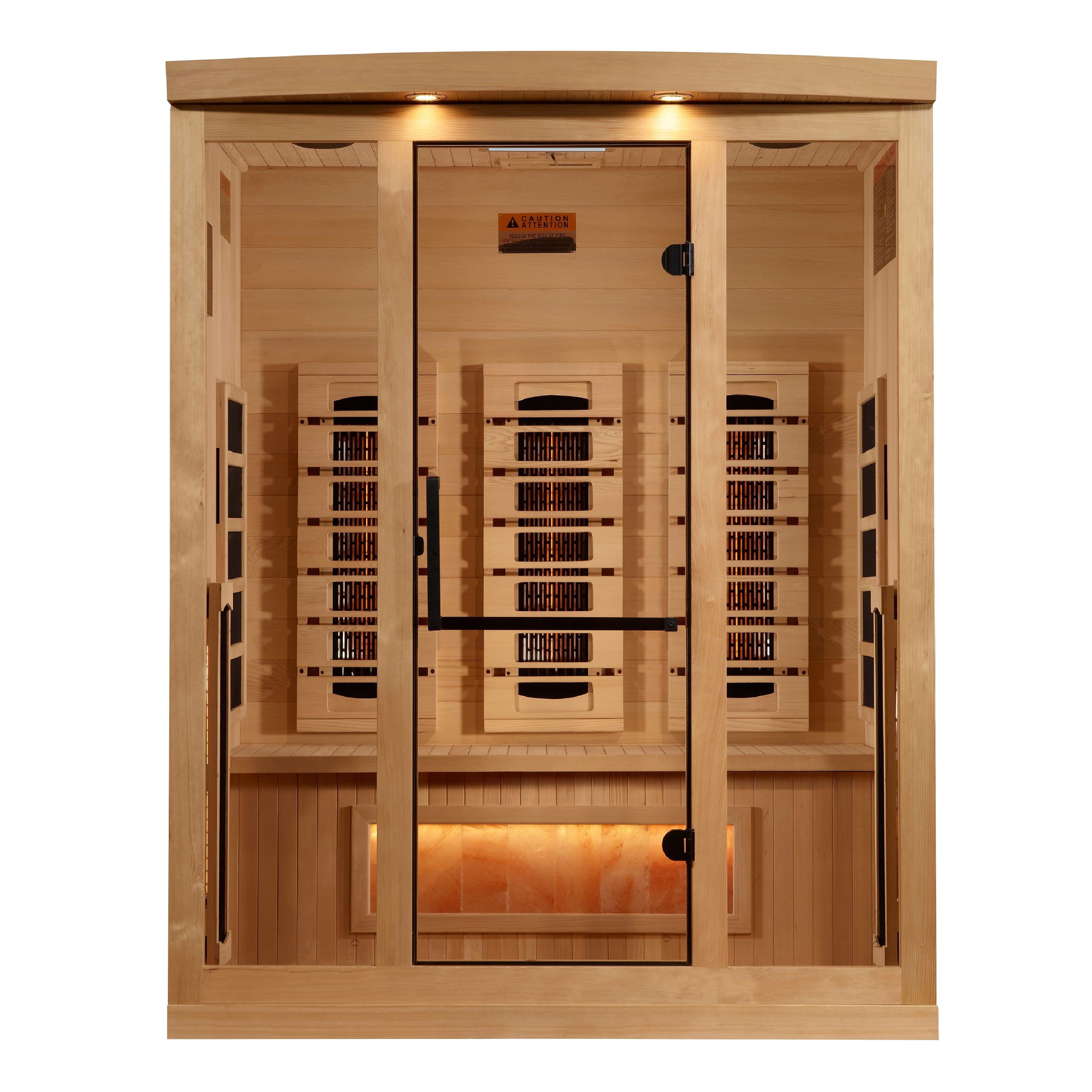Golden Designs 3-Person Full Spectrum PureTech™ Near Zero (Under 3MG) EMF FAR Infrared Sauna with Himalayan Salt Bar