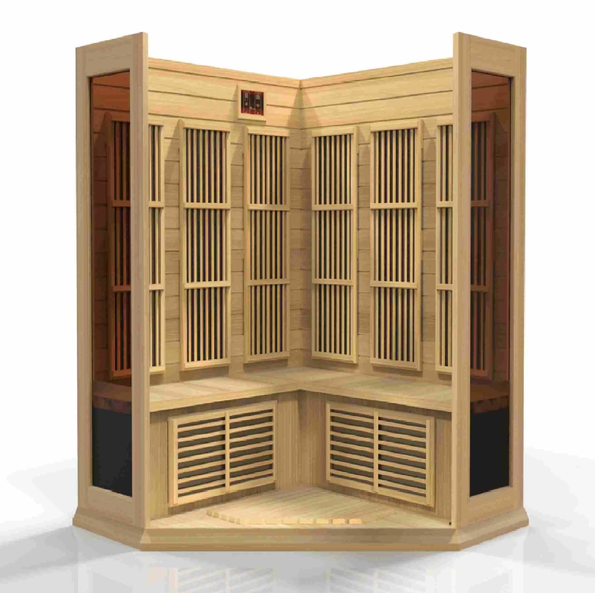 Maxxus 3-Person Corner Low EMF (Between 5-10 MG) FAR Infrared Sauna