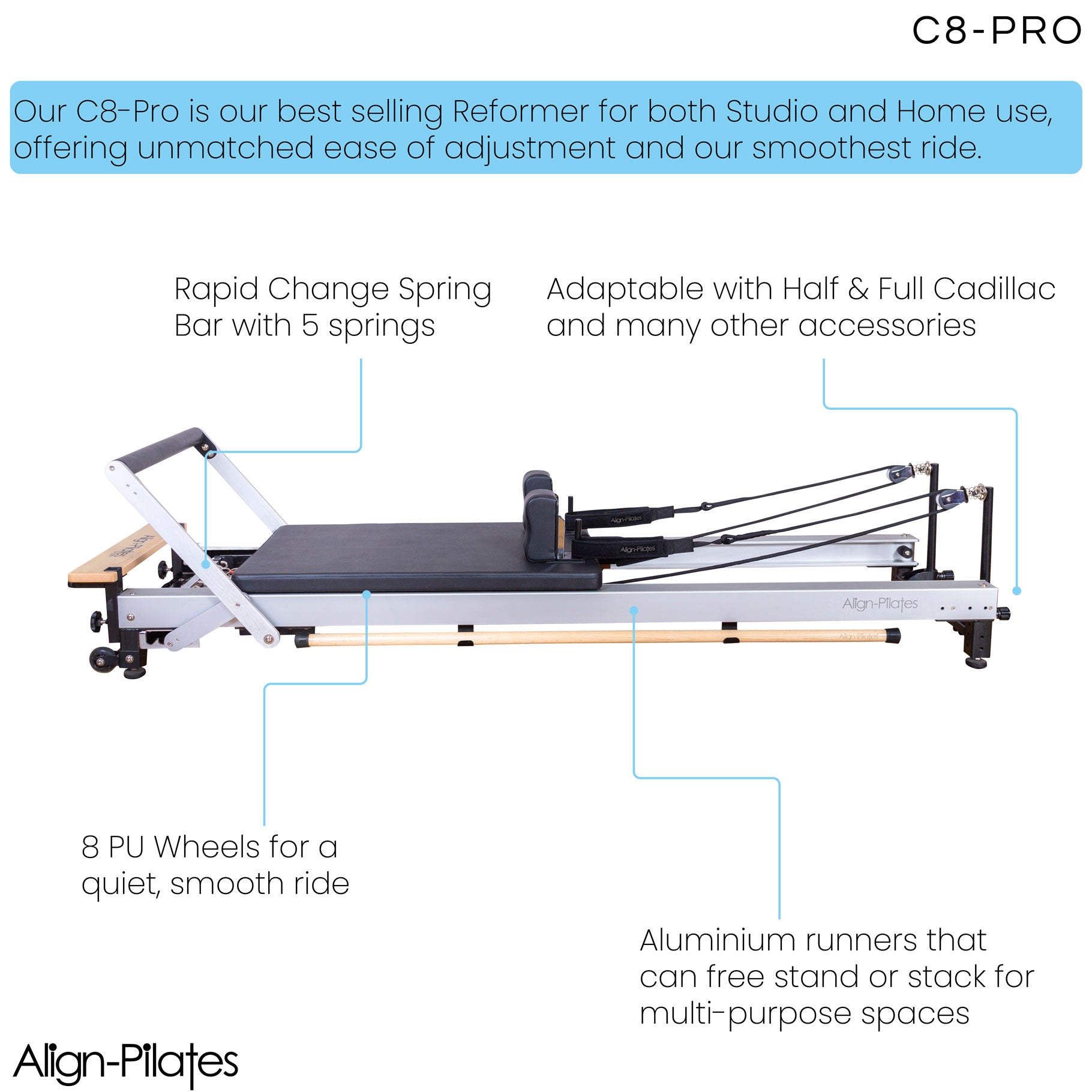 Align Pilates® C8-Pro Studio Pilates Reformer