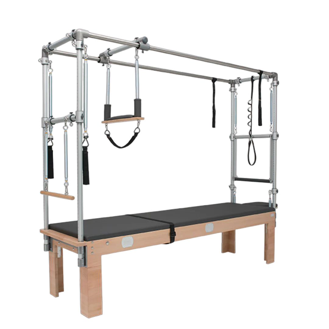 Close-up of Cadillac Trapeze Table showing F2-ready ports and trapeze frame