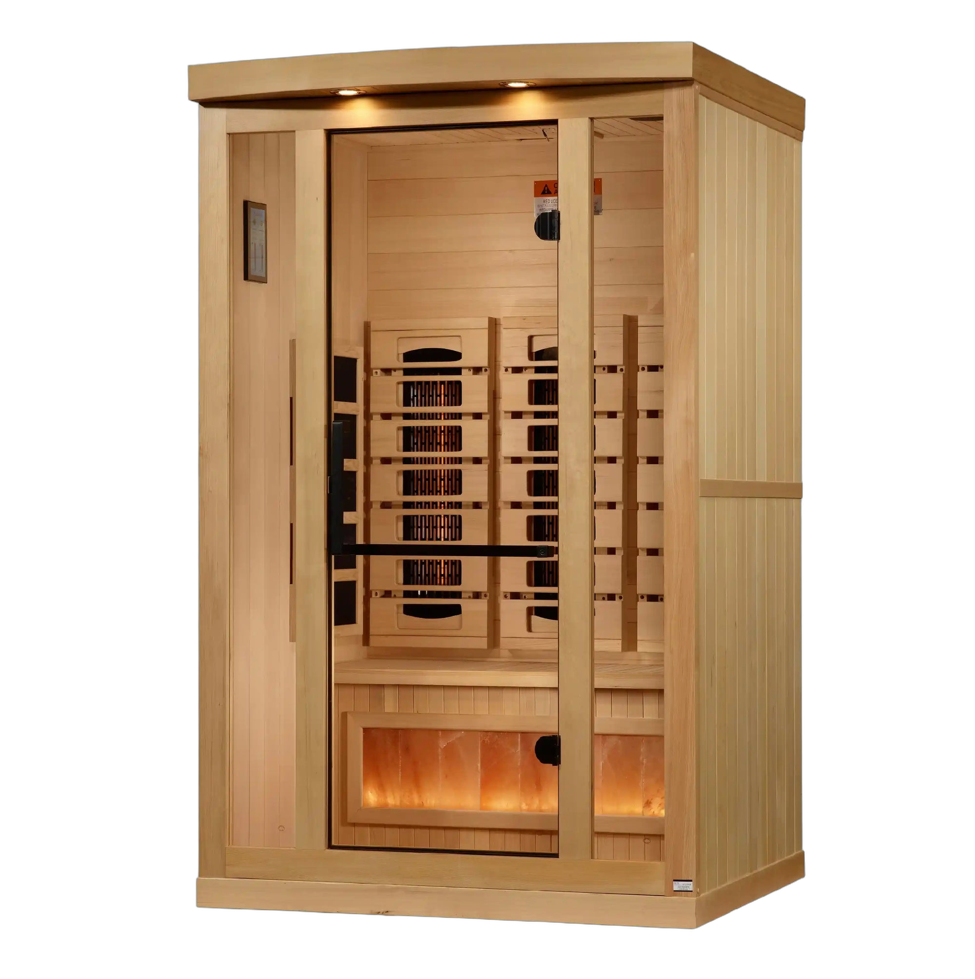 Golden Designs 2-Person Full Spectrum PureTech™ Near Zero (Under 3MG) EMF FAR Infrared Sauna with Himalayan Salt Bar