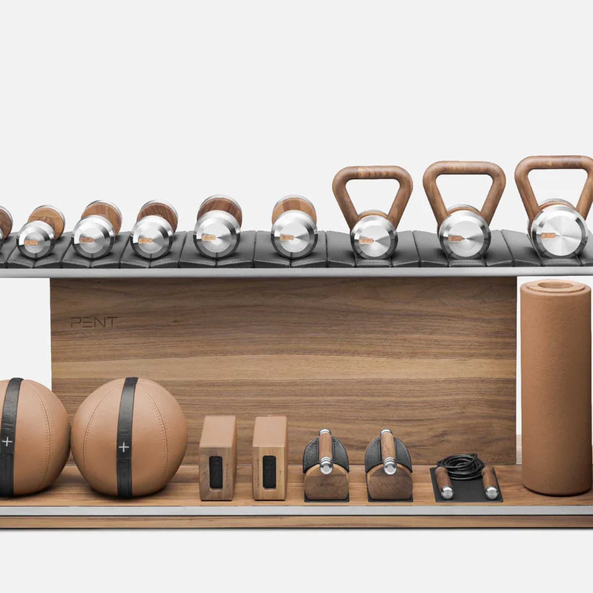 Stylish and premium PENT. ANA™ COMBO set with gym balls, kettlebells, and exercise gear.