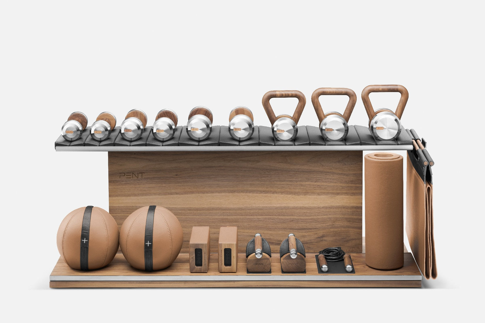 Stylish and premium PENT. ANA™ COMBO set with gym balls, kettlebells, and exercise gear.