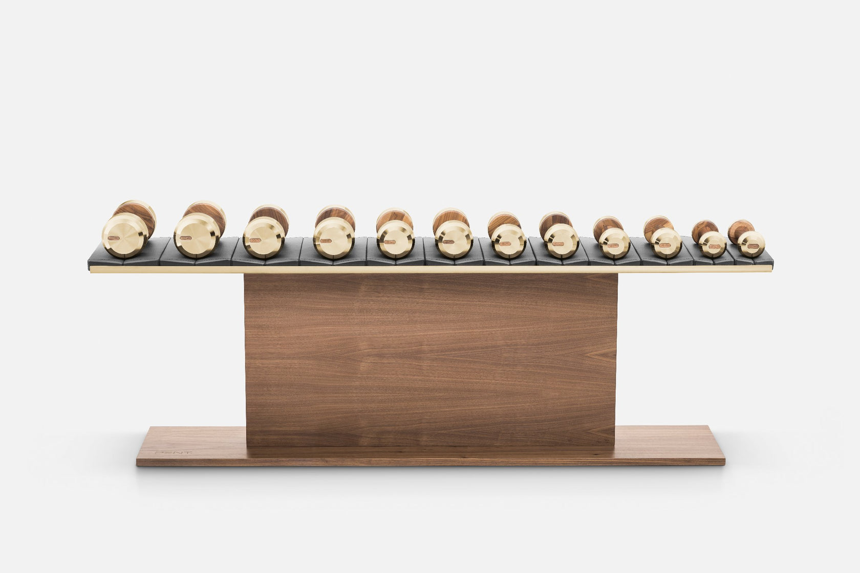PENT. COLMIA™ LIGHT Dumbbells Set with sleek wooden and stainless steel design.