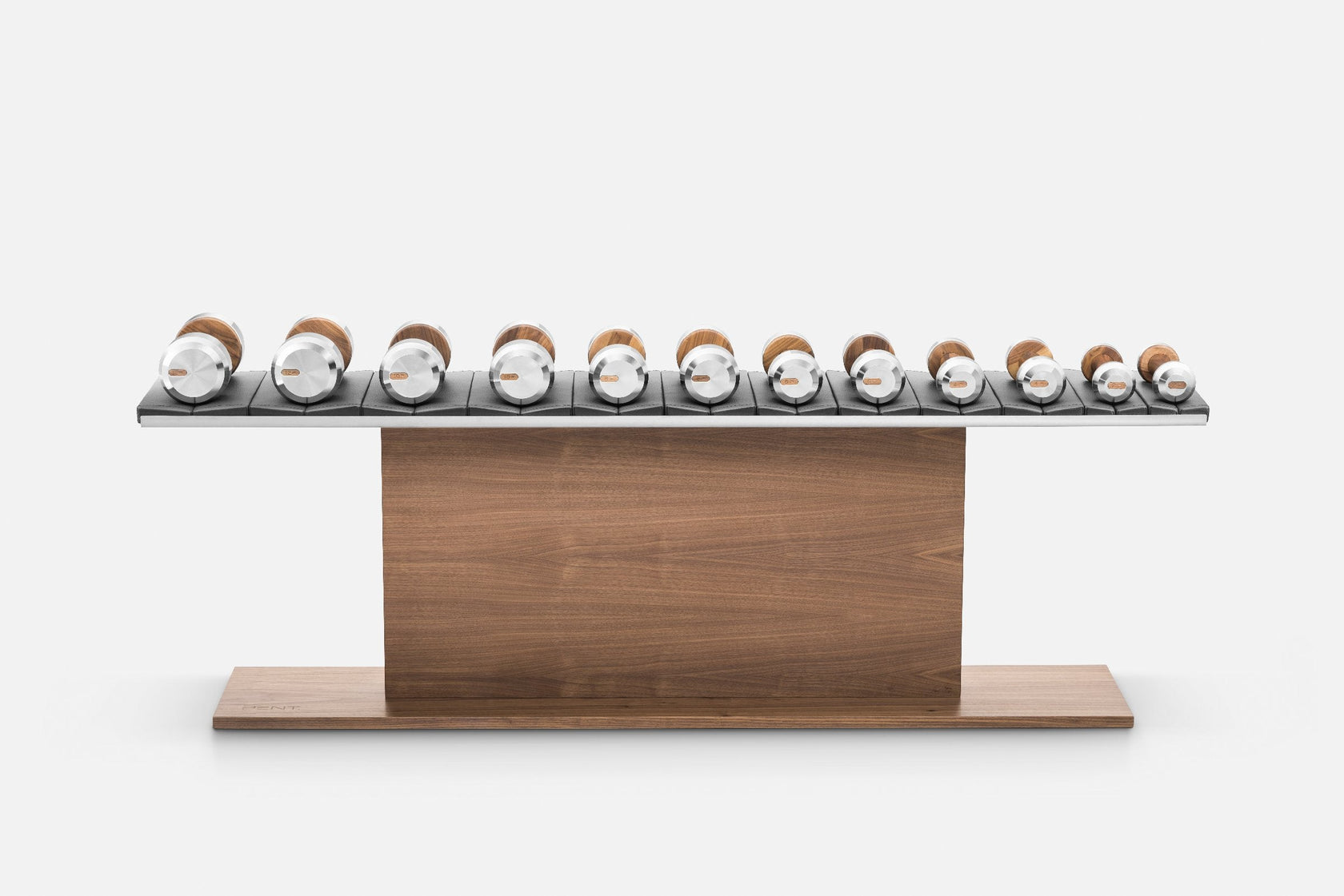 PENT. COLMIA™ LIGHT Dumbbells Set with sleek wooden and stainless steel design.